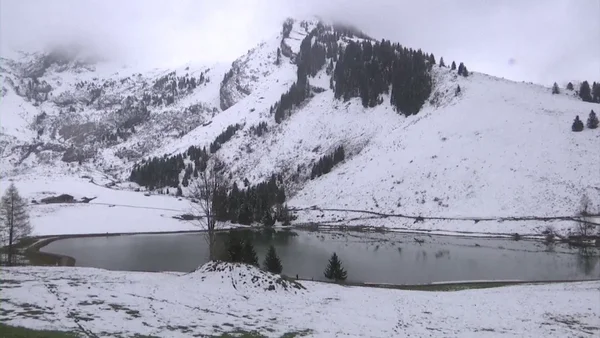 Official announcement of 2030 French Alps Winter Olympics with representative at podium.