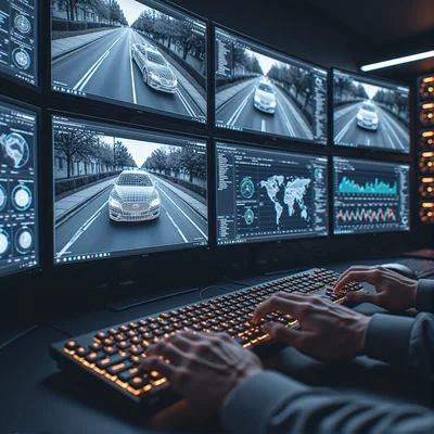 Vignette vidéo avec une voiture autonome et du texte sur le témoignage sénatorial.
