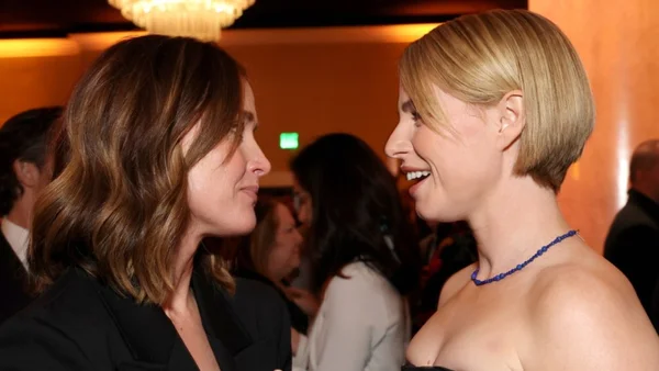 Timothée Chalamet and Emma Stone attend the 2026 Oscars Nominees Luncheon in Los Angeles.