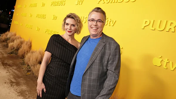Rhea Seehorn and Vince Gilligan (creator, writer, director and executive producer) attend the global premiere of the Apple TV