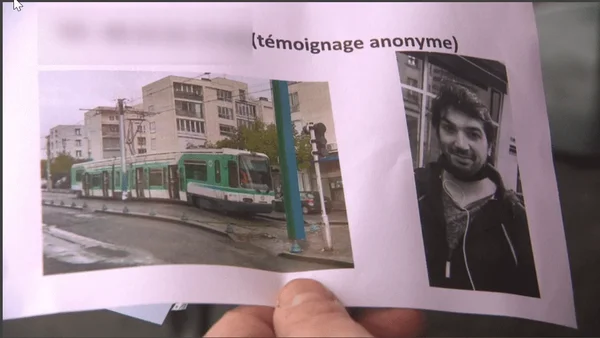 Élément de l'enquête sur la mort de Jérémie Cohen : photo de tramway et portrait