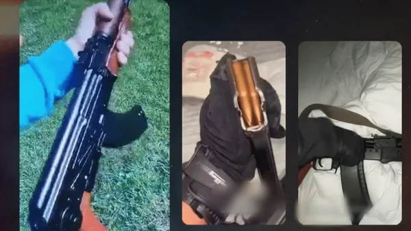 Illustration d'armes de guerre et de munitions, symboles du trafic d'armes en Europe.