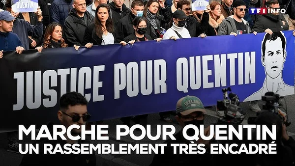 La marche hommage à Quentin, un rassemblement très encadré par les forces de l'ordre.