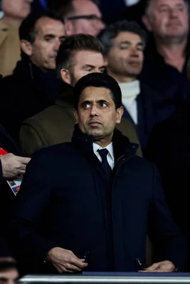 Nasser Al-Khelaifi dans un stade lors d'un événement sportif