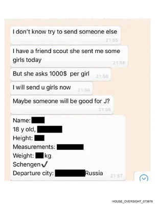 Redacted House Oversight Committee document page related to the Epstein investigation.