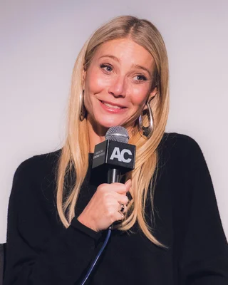 Gwyneth Paltrow in character as Marty Supreme on set, photographed by Kevin Paul.
