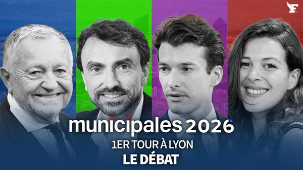 Affiche promotionnelle du débat des candidats pour le premier tour à Lyon