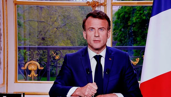 Emmanuel Macron lors de son allocution télévisée, ce lundi.