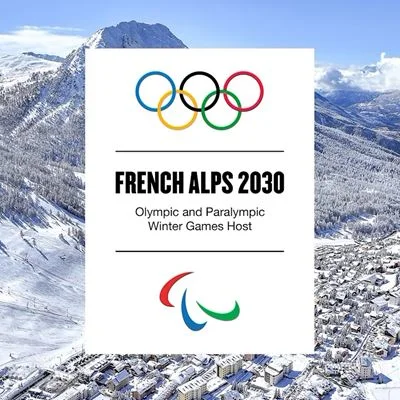 Logo officiel des Alpes françaises 2030, hôtes des Jeux Olympiques et Paralympiques d'hiver.
