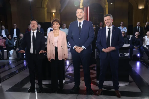 Benoît Payan, Printemps Marseillais et Franck Allisio lors d'un événement pour les municipales à Marseille.