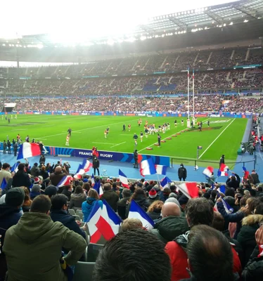 Match France - Italie au Stade de France lors du Tournoi des Six Nations 2022 : échauffement des joueurs.