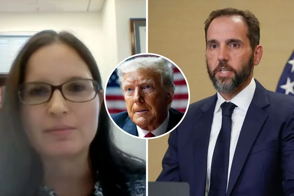 Une image graphique associant la juge Aileen Cannon, Jack Smith et Donald Trump.