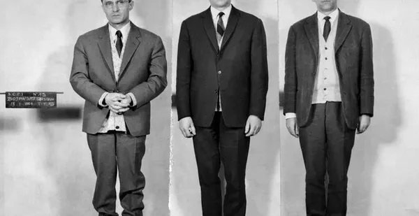 Portrait noir et blanc de Czesław Bojarski lors de son procès en 1964.