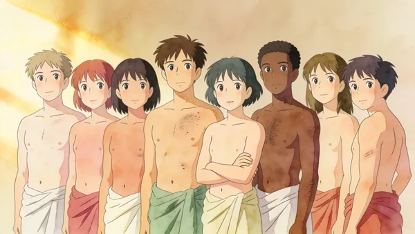 Huit jeunes adultes de différents types physiques, debout côte à côte face à la caméra, regardant le spectateur avec confiance, lumière naturelle douce, représentant la diversité des personnes concernées par les IST