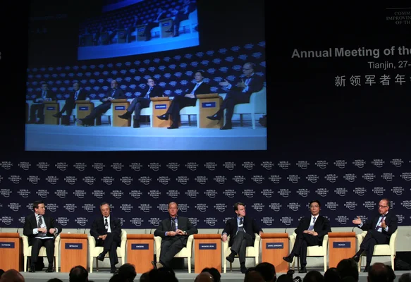 Peter Mandelson attending the World Economic Forum in Tianjin, 2008.