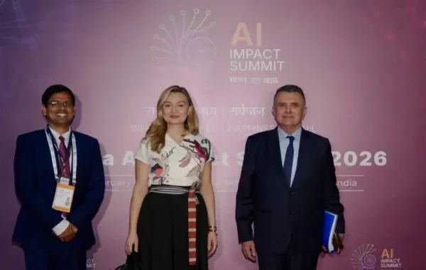 Swedish Deputy PM Ebba Busch upon arrival in India for the Global AI Impact Summit.