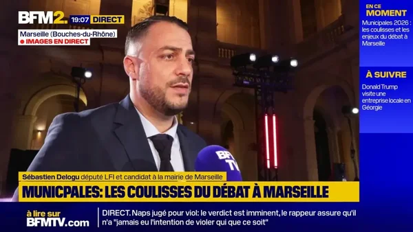 Sébastien Delogu interviewé sur BFM TV lors des municipales à Marseille