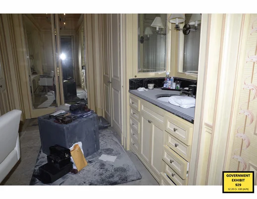 FBI photo of a room inside Jeffrey Epstein's home