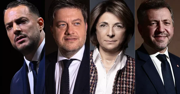 Montage des candidats aux municipales de Marseille : Payan, Allisio au coude-à-coude, Delogu qualifié au second tour.