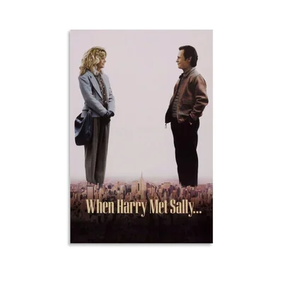 Collage d'affiches de films romantiques classiques : Roman Holiday, When Harry Met Sally, Before Sunrise