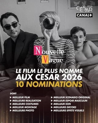 Le film Nouvelle Vague en tête des nominations avec 10 César 2026