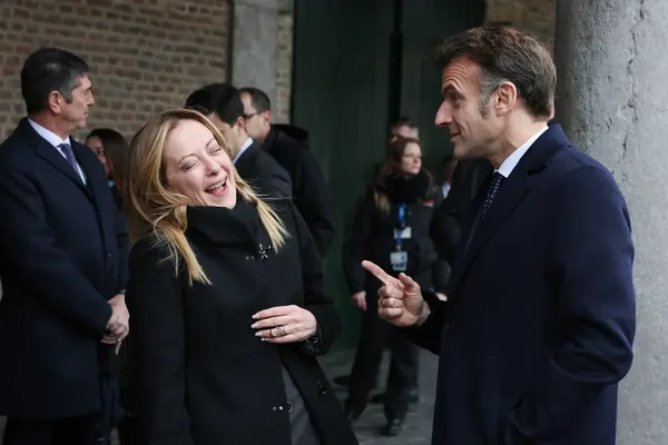 Emmanuel Macron and Giorgia Meloni shown during a previous diplomatic meeting