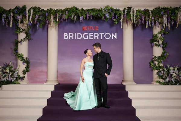 Yerin Ha in Regency costume for Bridgerton