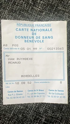 National card of late judge showing his correct date of birth