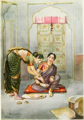 Illustration from Deccan Nursery Tales by M.V. Dhurandhar depicting a story scene.