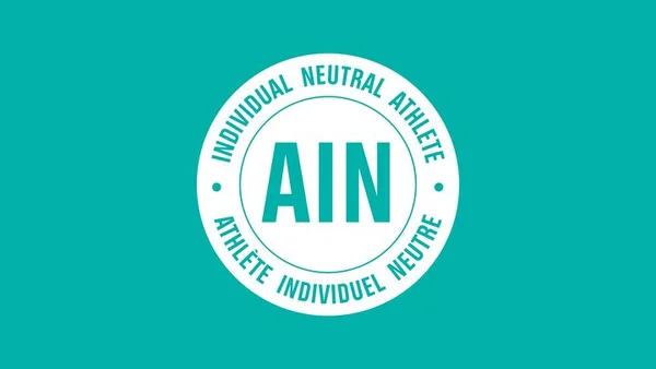 Le drapeau réservé aux athlètes individuels neutres, crée par le CIO pour les Jeux olympiques de Paris 2024, le 19 mars 2024. (CIO)