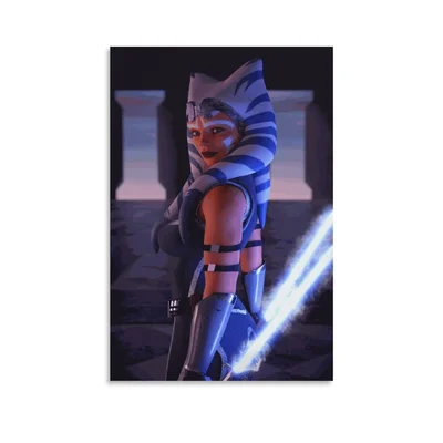 KNOTSS Ahsoka Tano Canvas Poster Decorative Poster Modern Wall Art Picture for Bedroom 50x75cm