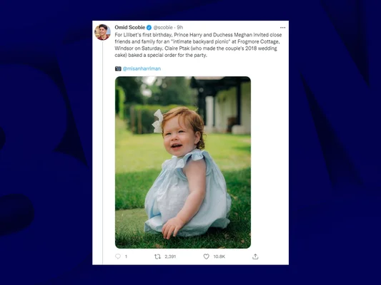 Lilibet, la fille du prince Harry et de Meghan Markle, à l'occasion de son premier anniversaire.