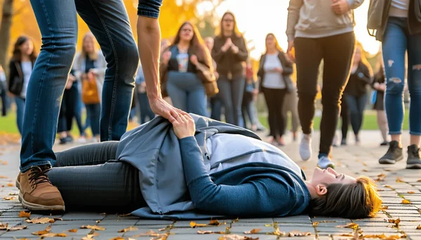 Groupe d'étudiants discutant amicalement dans un café, illustrant l'inclusion sociale.
