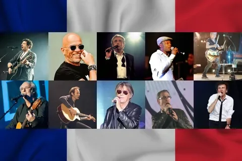 Treize chanteurs français cultes des années 90 sur scène.