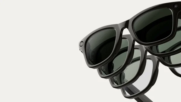 La gamme Ray-Ban Meta (Gen 2) présentée en plusieurs coloris de verres sur fond neutre.