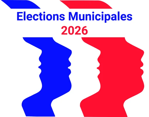 Affiche promotionnelle pour les élections municipales 2026.