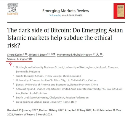 Article 'The dark side of Bitcoin' dans Emerging Markets Review