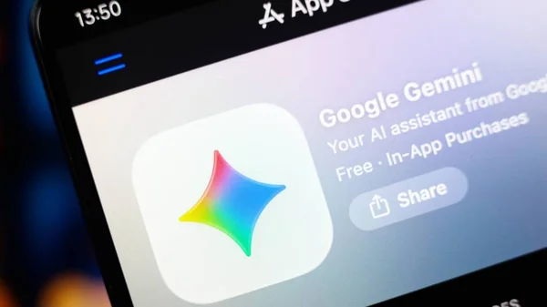 Capture d'écran de la page de l'application Google Gemini sur un smartphone.