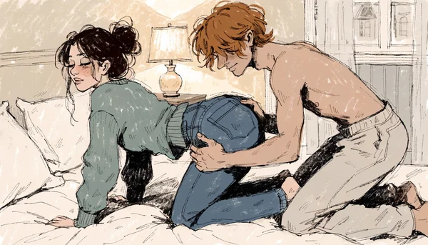 Couple nu dans une chambre tamisée, position de la levrette pour une sodomie