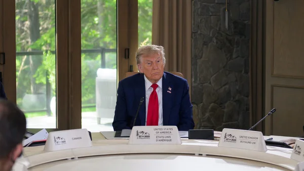 Donald Trump lors d'une réunion internationale.