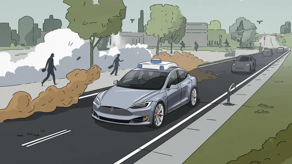 Intérieur moderne d'un véhicule électrique avec écran tactile central.