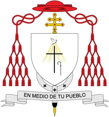Armoiries héraldiques du cardinal Víctor Manuel Fernández avec la devise « EN MEDIO DE TU PUEBLO ».