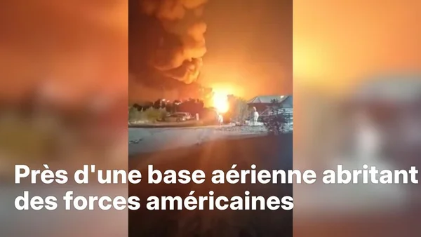 Une explosion massive filmée de nuit près de la base aérienne Ali Al-Salem.