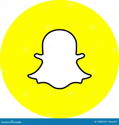 Icône vectorielle du logo Snapchat sur fond jaune circulaire.