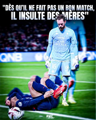 Alexandre Oukidja debout près d'un joueur blessé lors d'une rencontre de Ligue 1.