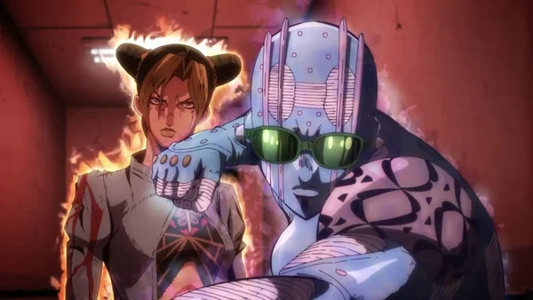 Teaser visuel de JoJo's Bizarre Adventure: Stone Ocean montrant Jolyne Cujoh et Foo Fighters