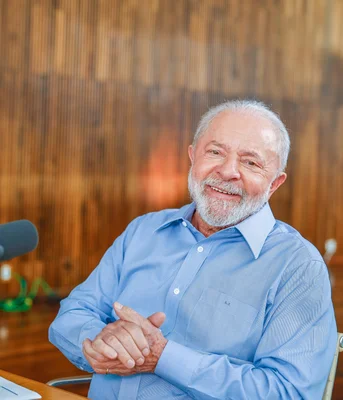 Le président de la République, Luiz Inácio Lula da Silva, lors d'une conversation au Palais de l'Aube à Brasília.