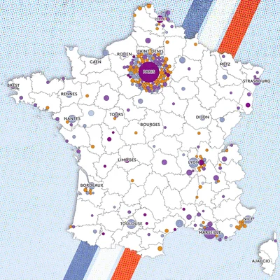Carte des configurations politiques après le premier tour des municipales.
