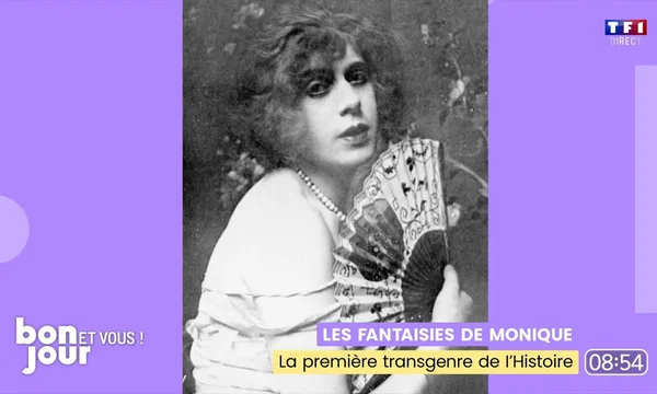 Photographie historique de Monique Younès, identifiée comme la première transgenre de l'histoire par TF1.