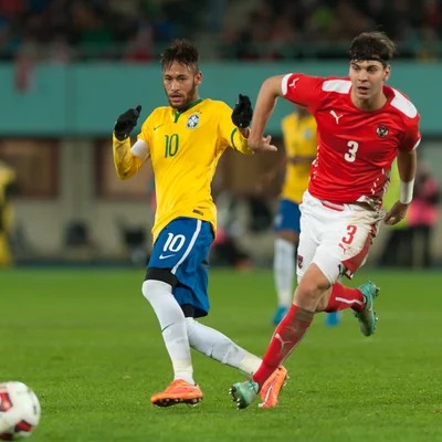 Match amical international Autriche - Brésil 18 novembre 2014 : Neymar Jr, Aleksandar Dragovic